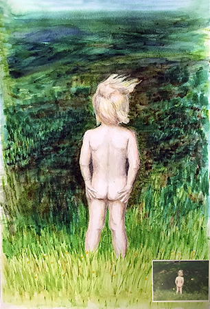 Collingarts-muotokuva-akvarelli-lapsesta-vanha_valokuva