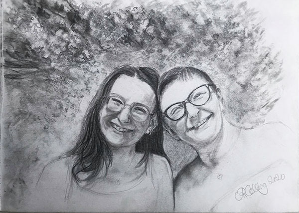 Collingarts-muotokuva-piirros-muotokuva-äiti_ja_tytär