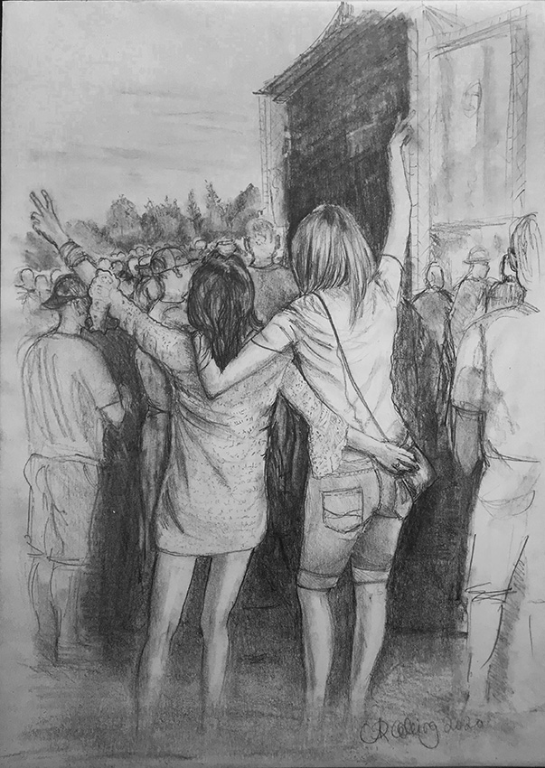 Collingarts-muotokuva-piirros-ihmisiä-festarimuisto