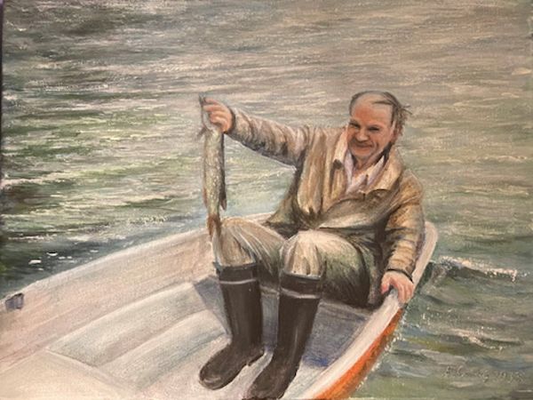 Collingarts-muotokuva-akryylimaalaus-muotokuva-mies-kalassa